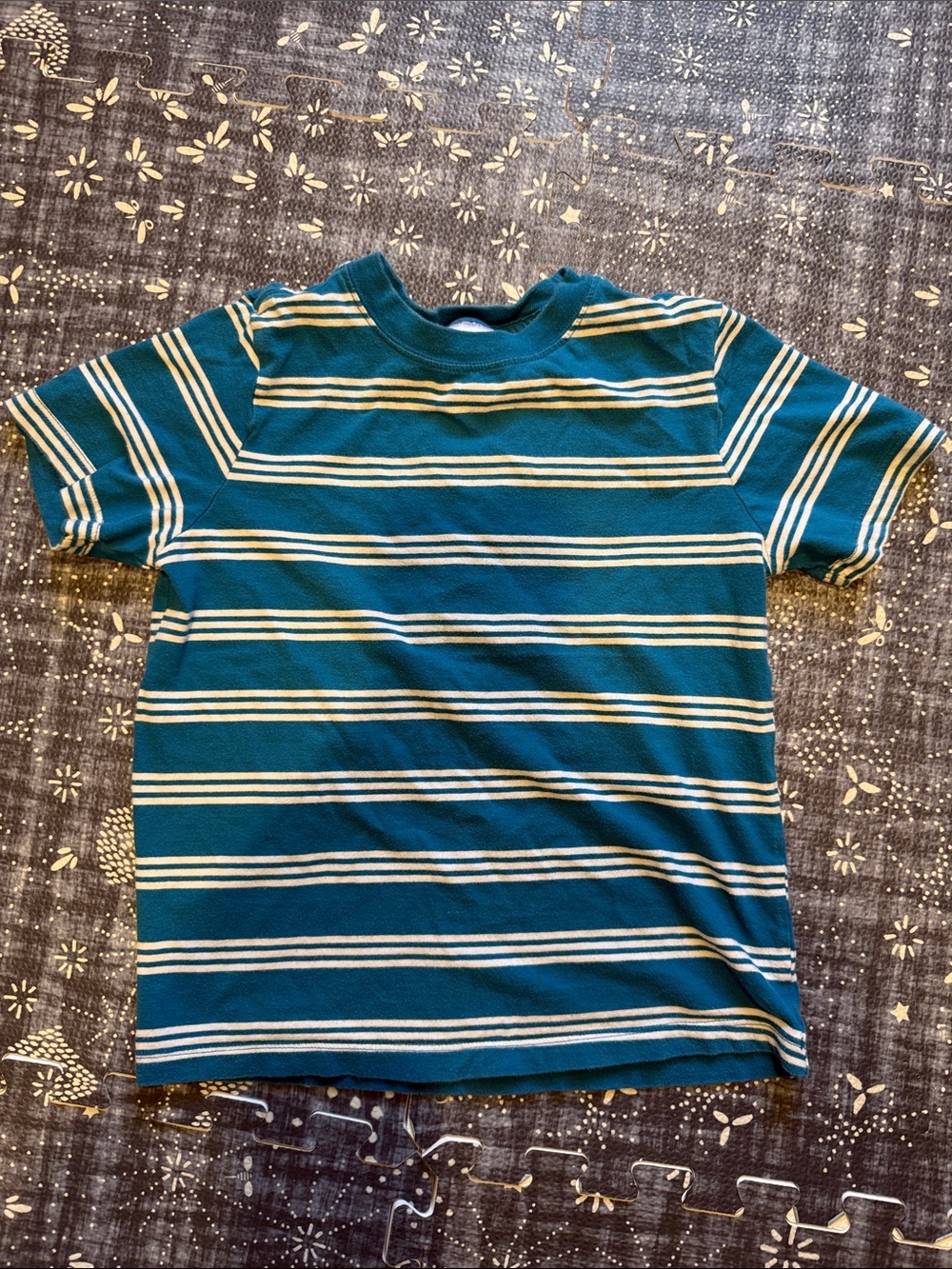 Hanna 6-7 Teal Blue Striped Tee